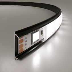 Гибкий алюминиевый профиль для светодиодной ленты Elektrostandard LL-2-ALP012 черный/белый